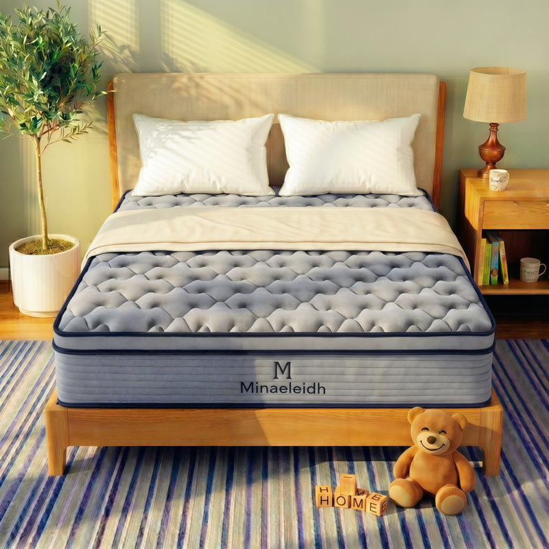 10 "12" Gel Memory Cotton Mixed Spring Mattress Full Size Cool Quiet Bedroom Common Fiberglass-Free  Certipur-Us Certified