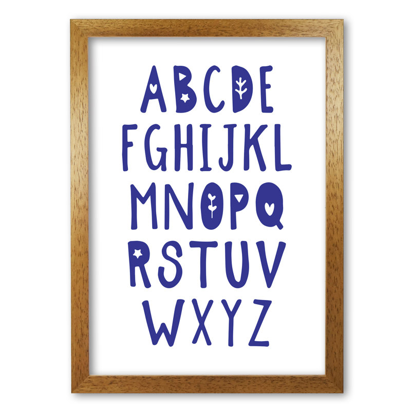 Alphabet - Painting, 85 cm H x 60 cm W x 5 cm D, Honey Oak Frame