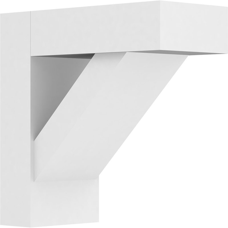 5"W x 12"D x 12"H Standard Traditional Architectural Grade PVC Bracket with Block Ends, 12"H x 5"W x 12"D