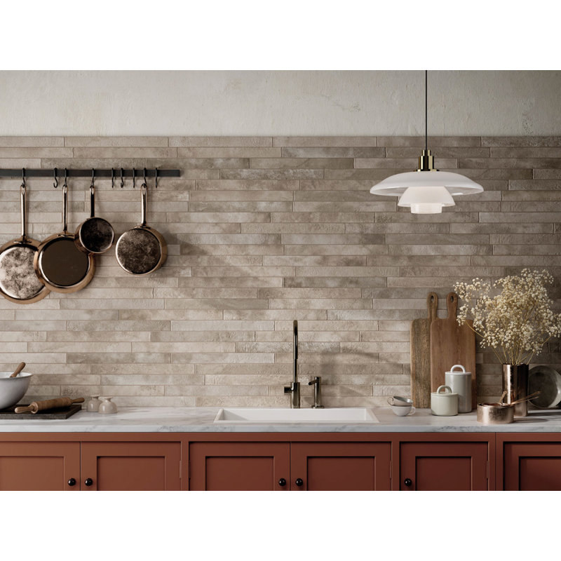 Apothecary 2-in. x 18-in. Subway Brick Look Matte Porcelain Floor & Wall Tile, Tahini