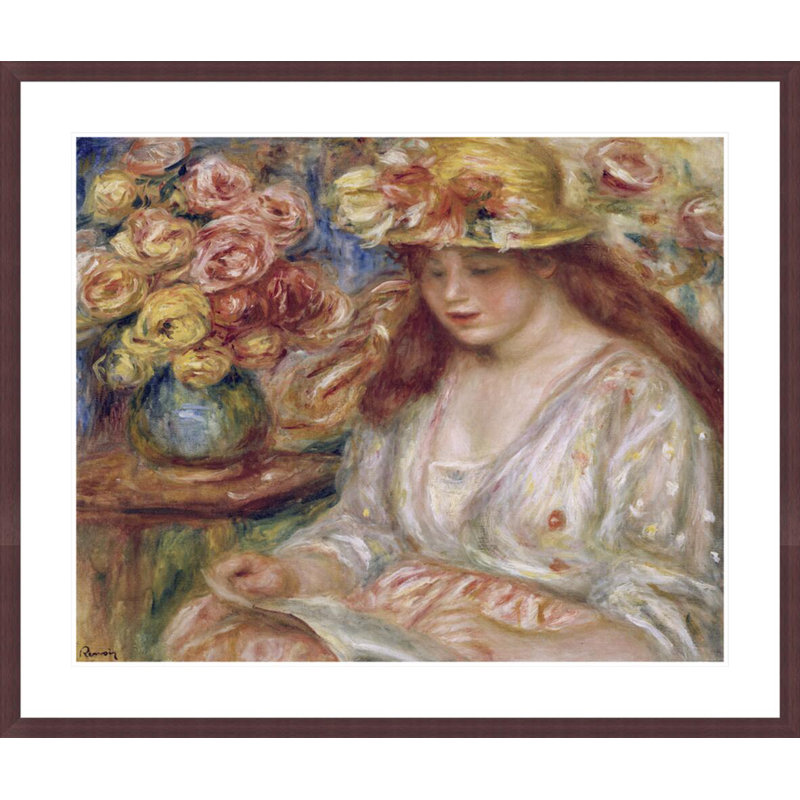 «The Reader» par Pierre-Auguste Renoir, impression giclée sur cadre, H 33,5 po x l 39,58 po