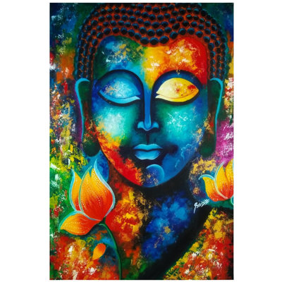 Bouddha coloré | Acrylique sur toile | Peinture de Sanchita Agrahari