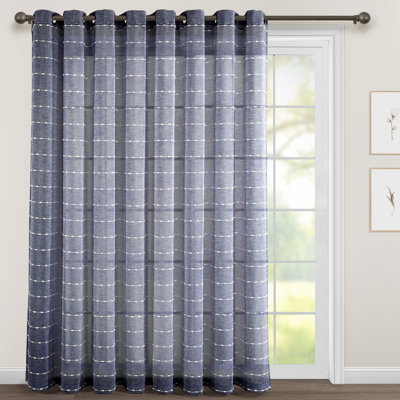 Lush Decor Farmhouse Textured Grommet Sheer Single Curtain Panel