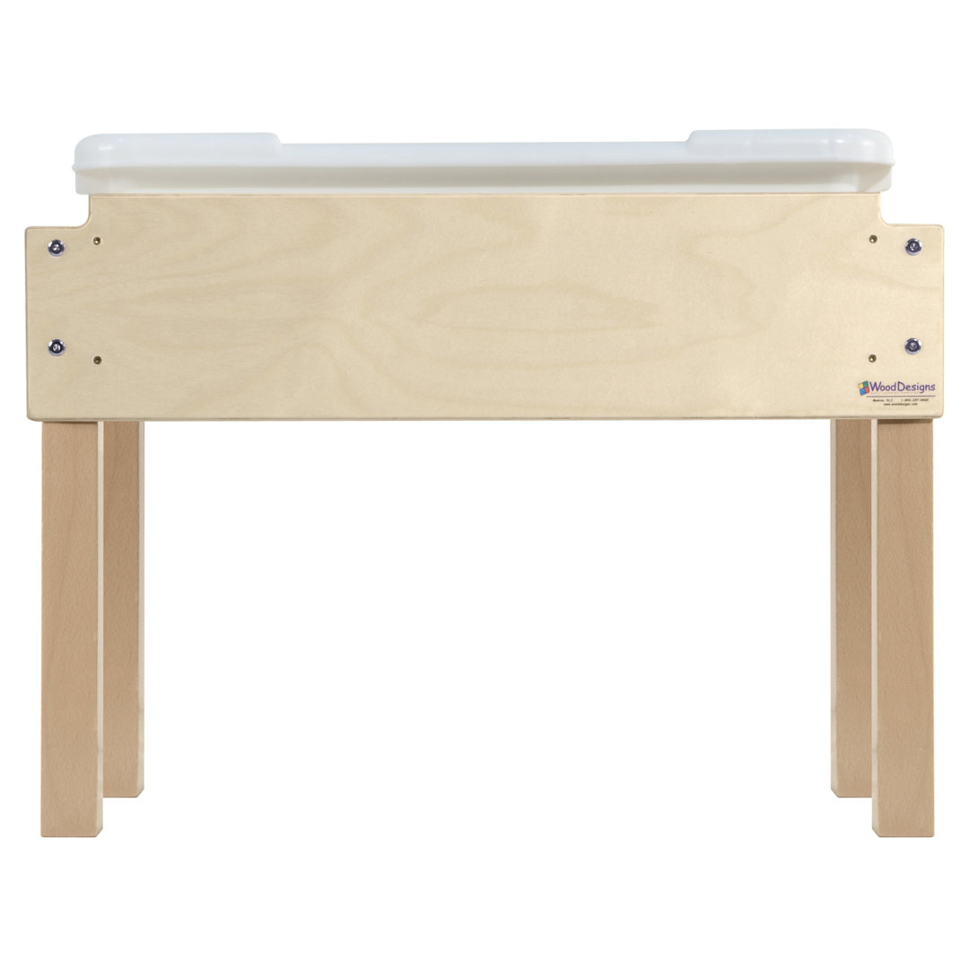 Petite Tot 18" x 28" Rectangular Natural/Baltic Birch Play Sand and Water Table Wood Designs
