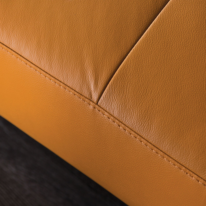 Hamblen Upholstered L-Shaped Sectional, Left Hand Facing, Brown Faux Leather