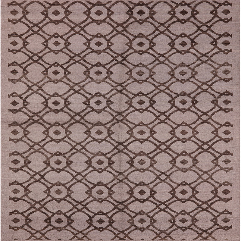 Tapis géométrique brun / rose Solemi, Carré 4 pi