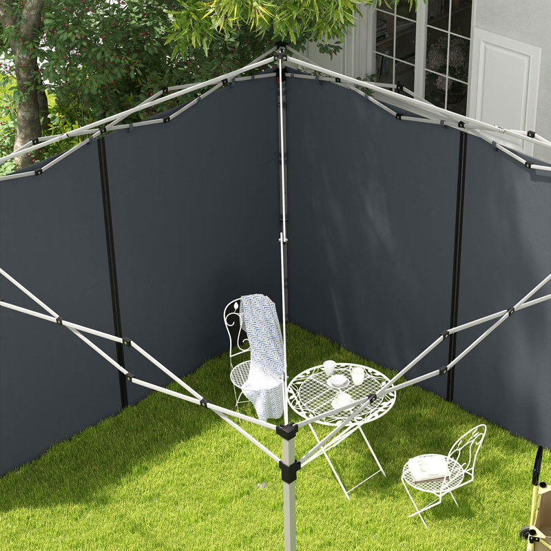 Paroi latérale en tissu gris Outsunny