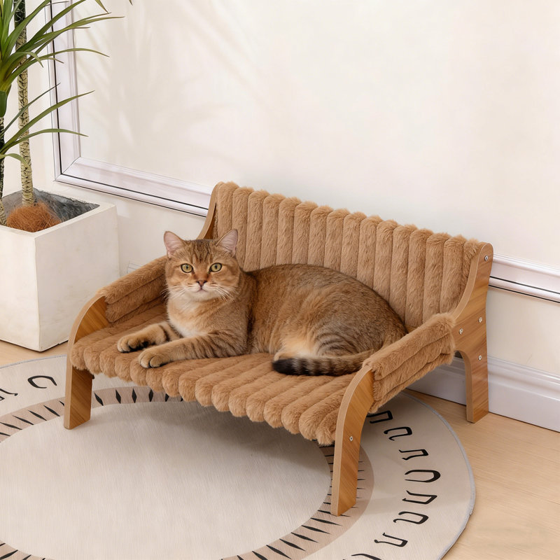 Striped Pet Bed, Beige