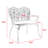 Patio Garden Bench Metal Park Bench Cast Aluminum With Floral Rose Design For Outdoor Use In Patio, Park, Lawn, Yard-502793329