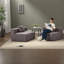 Canapé modulaire moderne 2 places en chenille gris