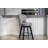 MINCETA Counter Height Bar Stools Set of 2, 26" Swivel Bar Stools with Solid Wood Legs, Farmhouse Upholstered Barstools with Nailhead Trim Design for Kitchen Island, Home Bar, Performance Fabric, Gray-902371487