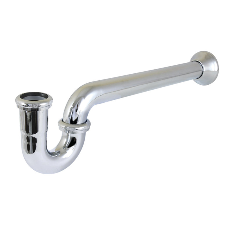 Kingston Brass Vintage 1-1/2 Inch Decor P-Trap with Bell Flange, 19 Inch Length, 18 Gauge, Polished Chrome