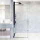 Meridian 34" W x 74" H Fixed Framed Shower Screen with 3/8" Glass