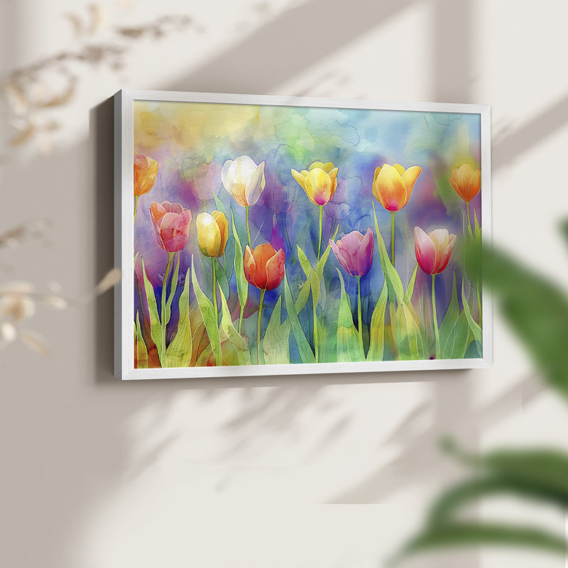 Série florale - Lxxxi - reproduction encadrée, H 8 po x l 10 po, Blanc