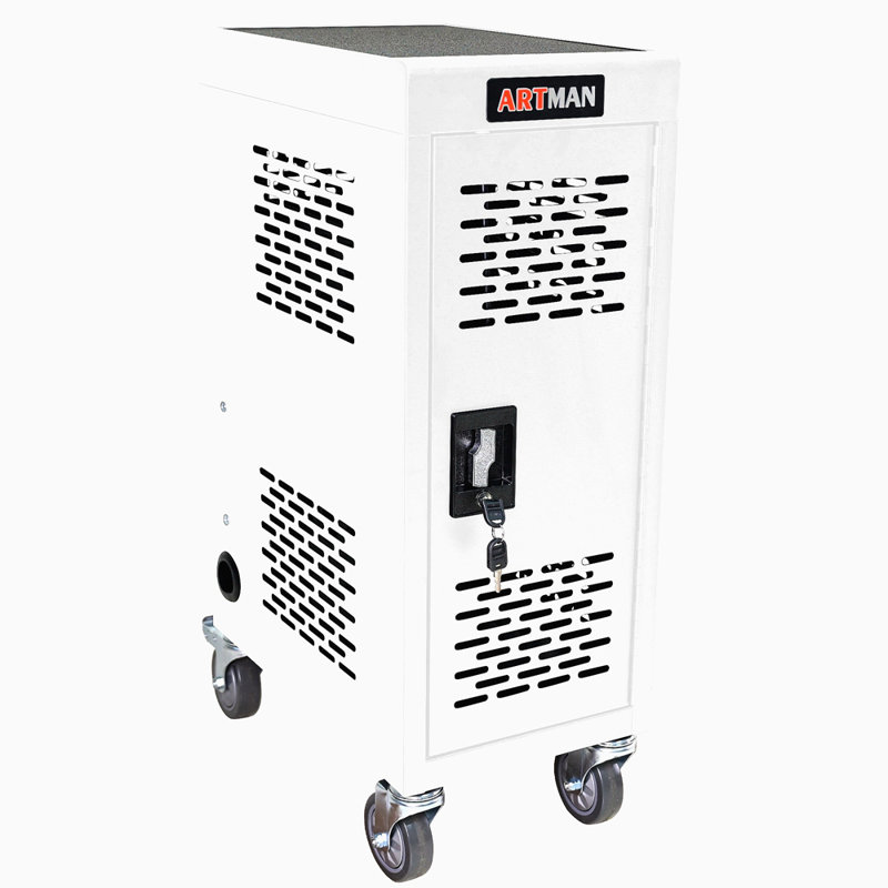 Armoire de chargement verrouillable à 16 compartiments pour ordinateur portable, Chromebook, Blanc