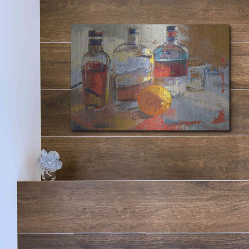 «Bourbon LOrange» par Beth Forst, art mural en métal, H 12 po x l 16 po