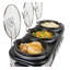 Buffet à mijoteuse ovale en acier inoxydable à 3 stations de 1,5 pintes, avec couvercle et repose-cuillère, contrôle de la chaleur réglable, idéal pour les fêtes, les fêtes et les familles.