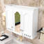 Armoire à miroir murale de 35 pouces avec tablettes réglables et charnières à fermeture en douceur-129455601