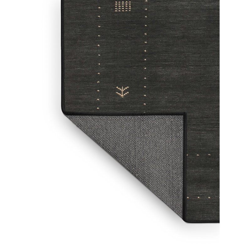 Tapis contemporain noir / brun, Rectangle 5 pi x 7 pi