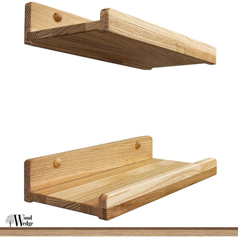 Dabo 2 Piece Floating Shelf, Natural, 13.60cm H x 30.50cm W x 5.60cm D