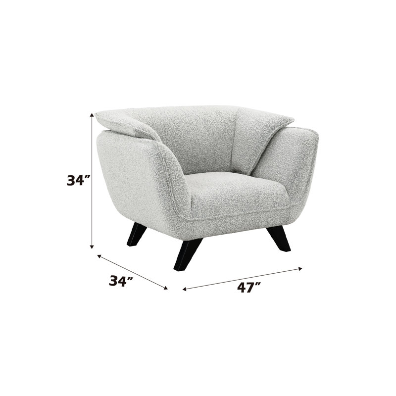 Chaise Boucle en gris - Confort exceptionnel et coussins d'assise à structure stable
