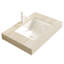 Meuble-lavabo simple moderne de luxe de 76 cm (30 po), de style médiéval, mural, avec dessus en faux marbre et lavabos suspendus en bois.