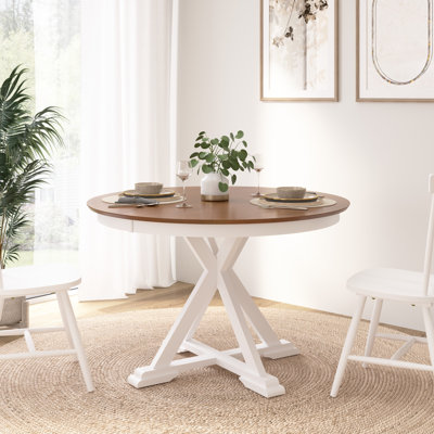 Clairvin 45W Transitional Round Trestle Dining Table