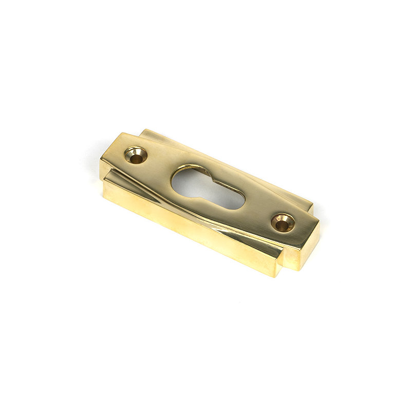 Art Deco Euro Escutcheon, Polished Brass