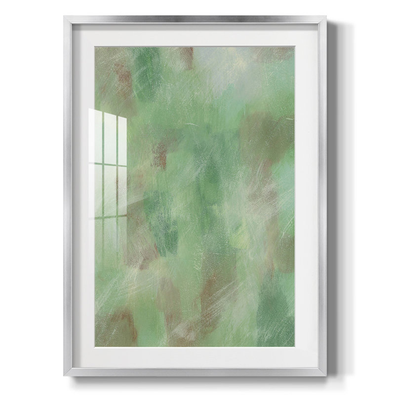 Green Shadows I - impression encadrée, H 28,5 po x l 20,5 po, Argent argent