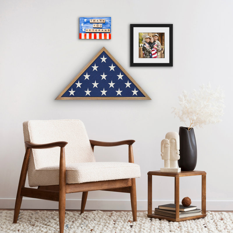 Large Flag Display Case for Burial - Fits Folded 5x9.5" Flag - Elegant Military Flag Display Case - Plexiglass Cover