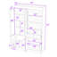 Garde-manger autoportant avec huche, tablettes réglables, 6 portes, 4 tiroirs et plateaux coulissants-376818985