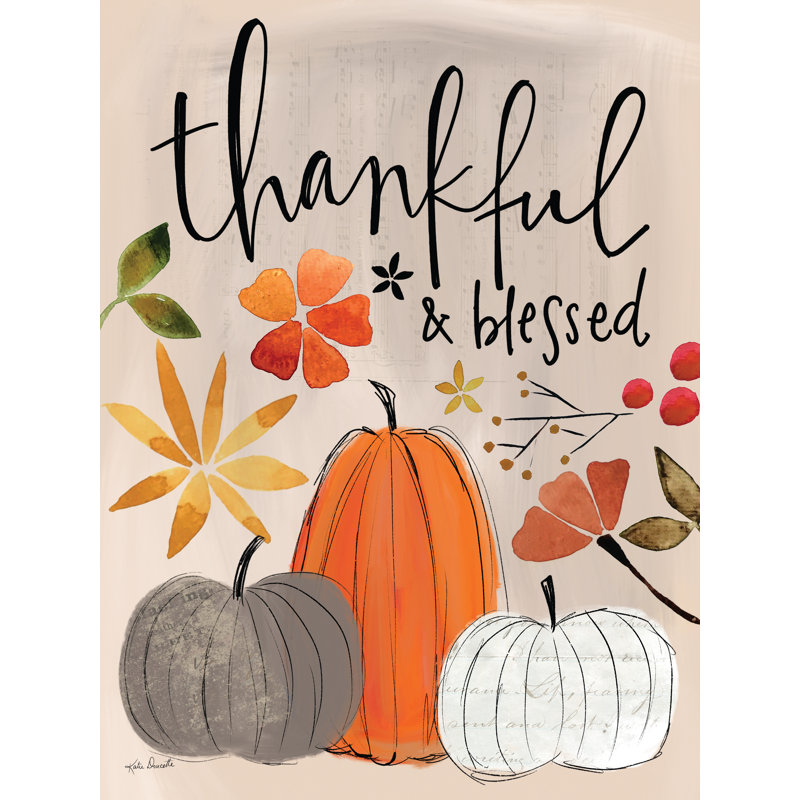 «Thankful & Blessed» par Katie Doucette, H 48 po x l 36 po, Cadre doré simple