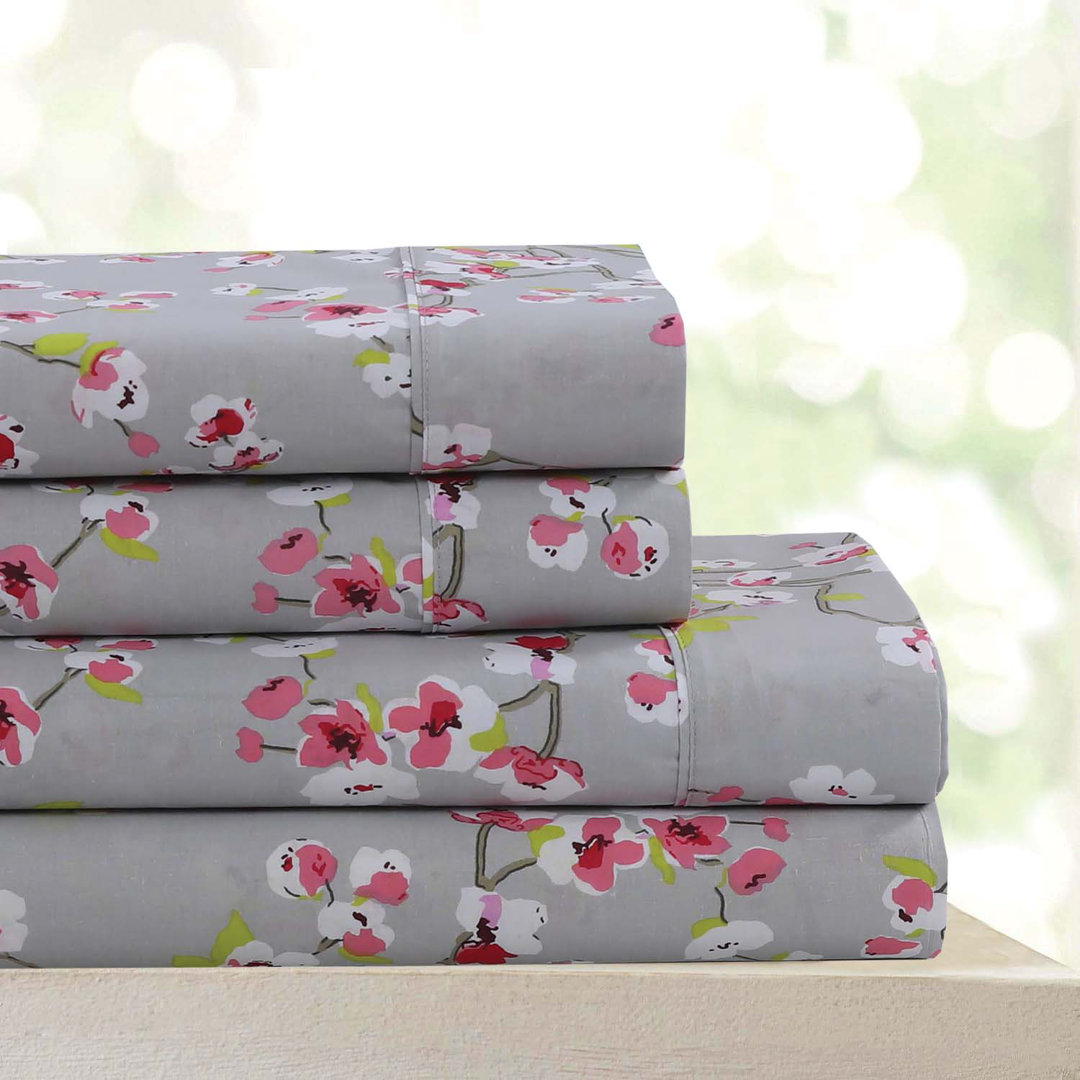 600 Thread Count Egyptian Quality Cotton Printed Sheet Set Home Sweet Home Dreams