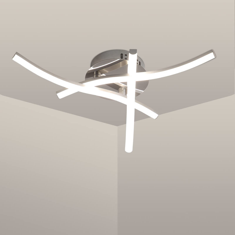 Desmine Light LED Semi Flush Mount Ceiling Light Fixture, White, 4000K
