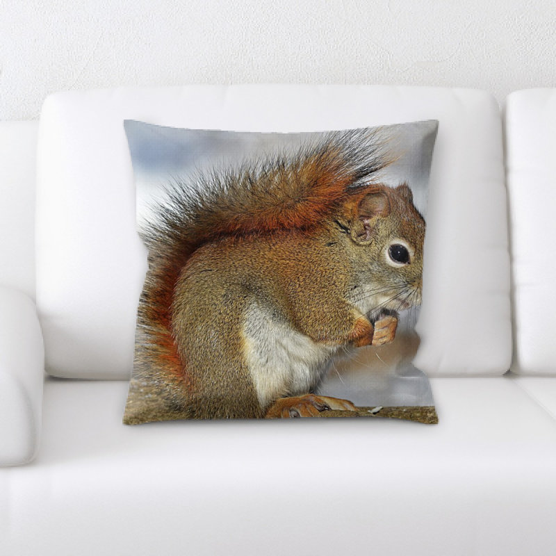 Coussin décoratif rouge écureuil