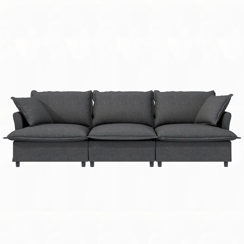 Canapé modulaire 103,5 po Chenille, Gris