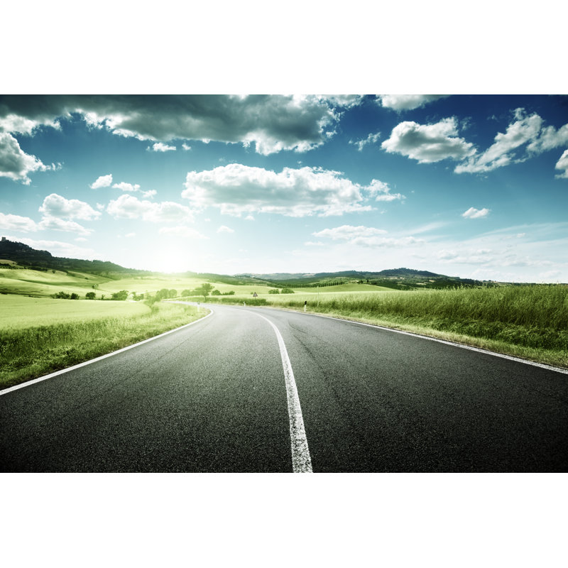 Asphalt Road In Tuscany by IakovKalinin - Wrapped Canvas Print, 81cm H x 122cm W