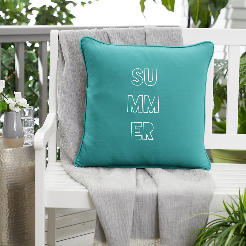  Coussin lombaire intérieur / extérieur Summer, H 18 po x l 18 po, bleu