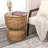  18" Hourglass Handwoven Hyacinth Storage Accent Table with Lid-777535166