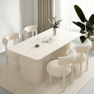 Cream style dining table and chair set