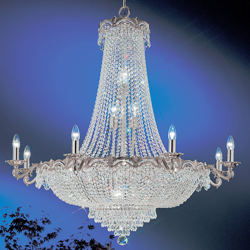 Lustree empire 20 lumières unique/statement Exum, Crystalique Plus, Chrome avec patine noire