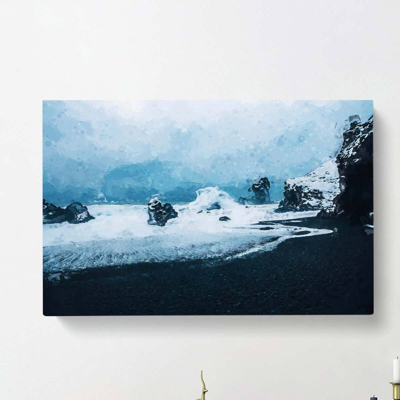 A Beach In Iceland In Abstract - Wrapped Canvas, 40cm H x 60cm W x 3cm D