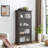 Glass Display Cabinet 4 Tier Glass Display Cabinet Storage Curio Cabinet With Flip Up Glass Doors, Collectors Showcase Toy Figure Organizers Rack, Bookcase For Living Room-1709238480