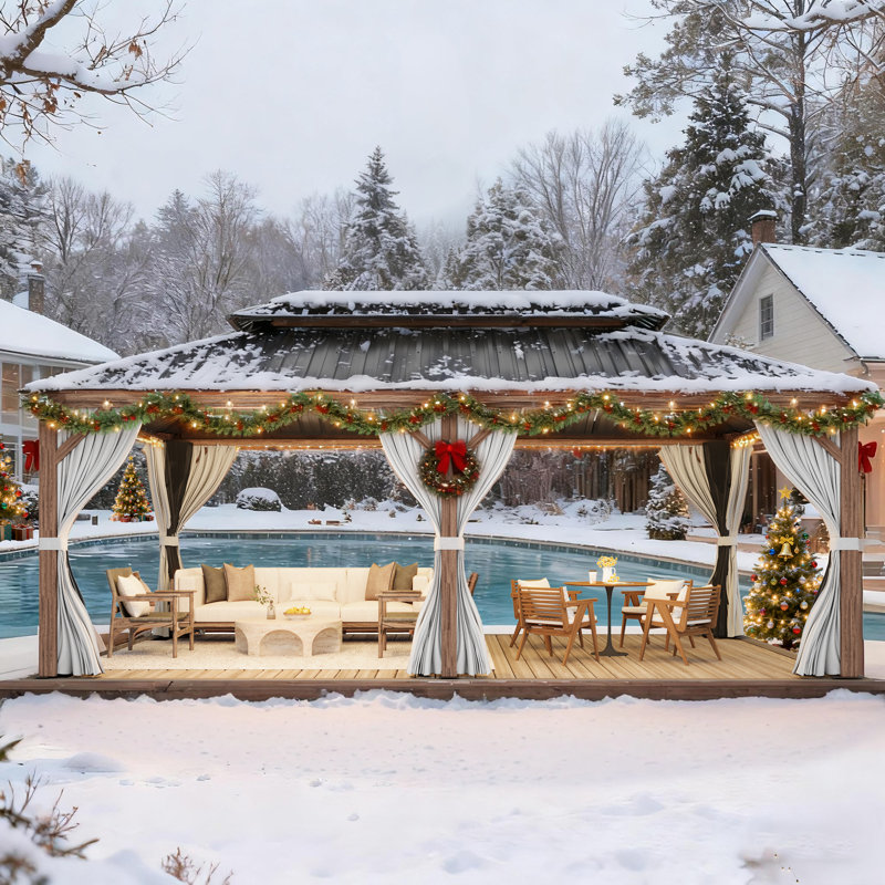 Pavillon de jardin à toit rigide l 20 pi x P 12 pi