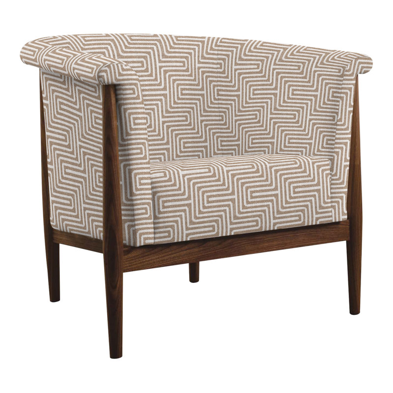 Fauteuil demi-tonneau l 34,5 po Walnut Grove, Perigold clé personnage minéral