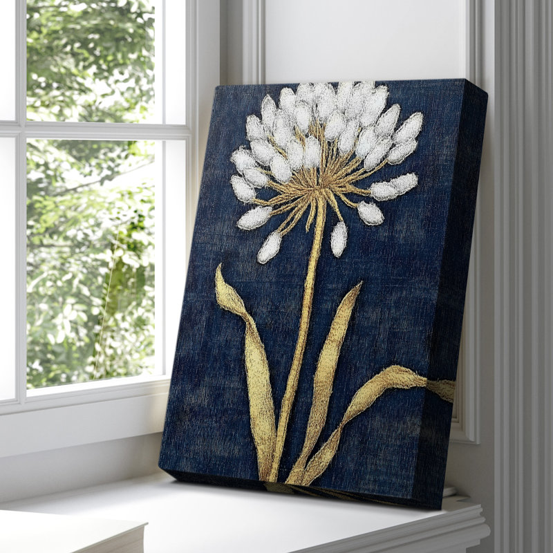 Toile tendue avec châssis floral CLV - prêt à être accroché, H 48 po x l 32 po