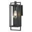 14.25 in. 1-Light Matte Black Outdoor Wall Lantern With Clear Glass Panes