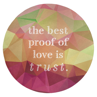 Tapis en simili-gemme love & trust quote