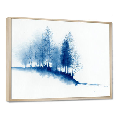 «Blue Winter Forest», art mural, forêt arctique bleue