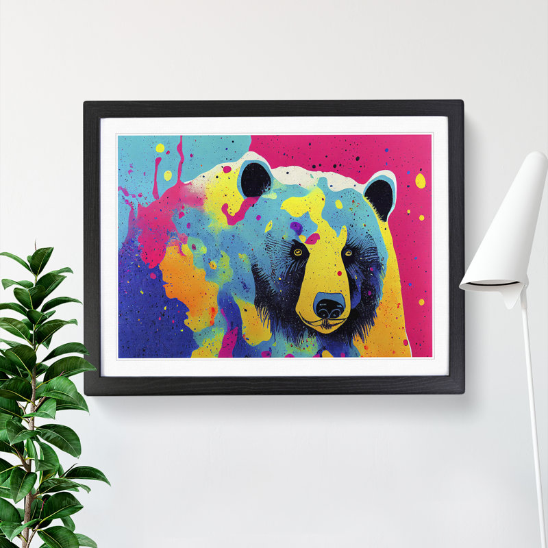 Bear Paint Splash Vol.2 - Framed Print, Black, 34cm H x 46cm W x 2cm D